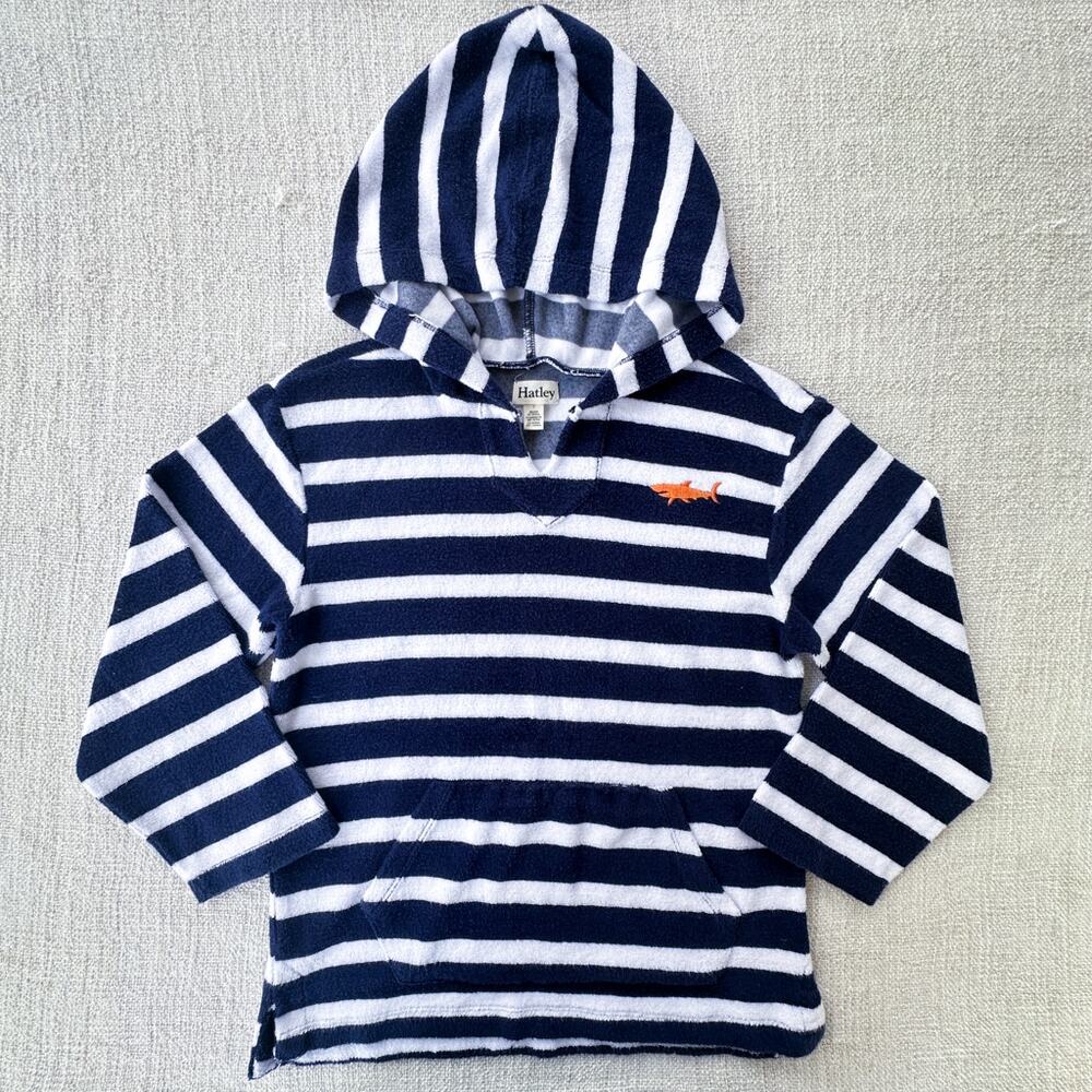Hatley Navy Striped Terry Hoodie GUC 7
